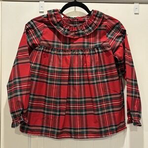 Eyelet & Ivy Girls Red/Green Tartan Plaid Christmas Top Shirt Size 12 NEW/TAGS
